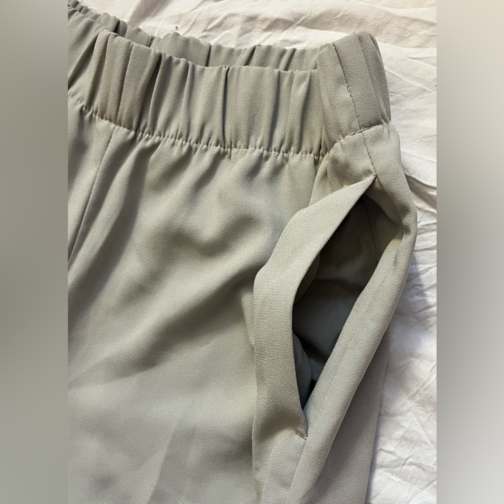 H&M Womens Beige Wide-Leg Pull-On Elastic Waistland Pants Size 2 - Picture 5 of 11